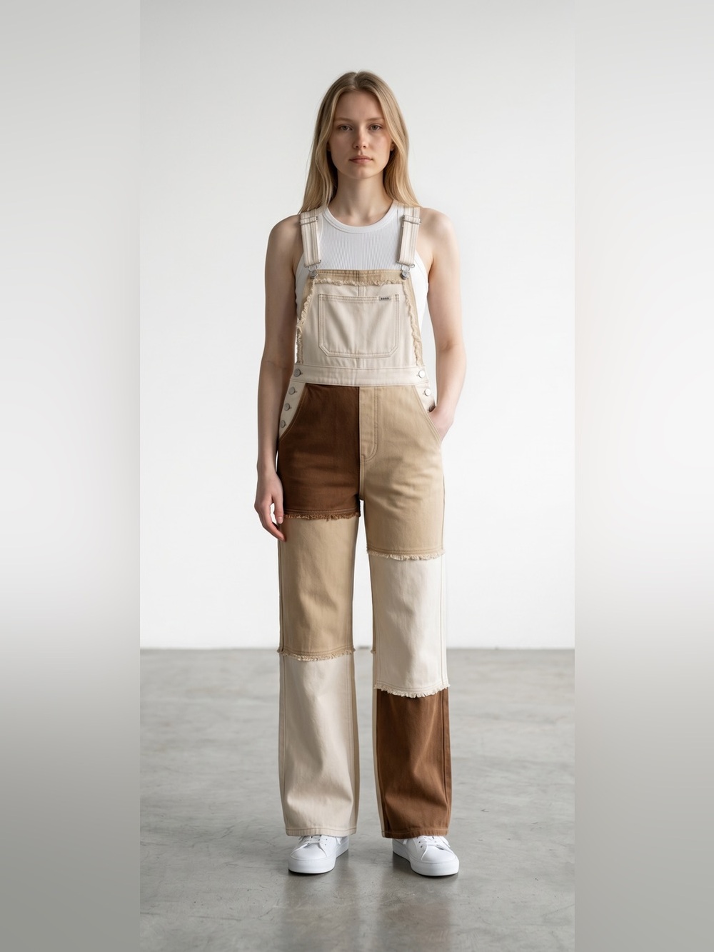 Blue Blush- NEW Color Block Overalls - Picture 1 of 9
